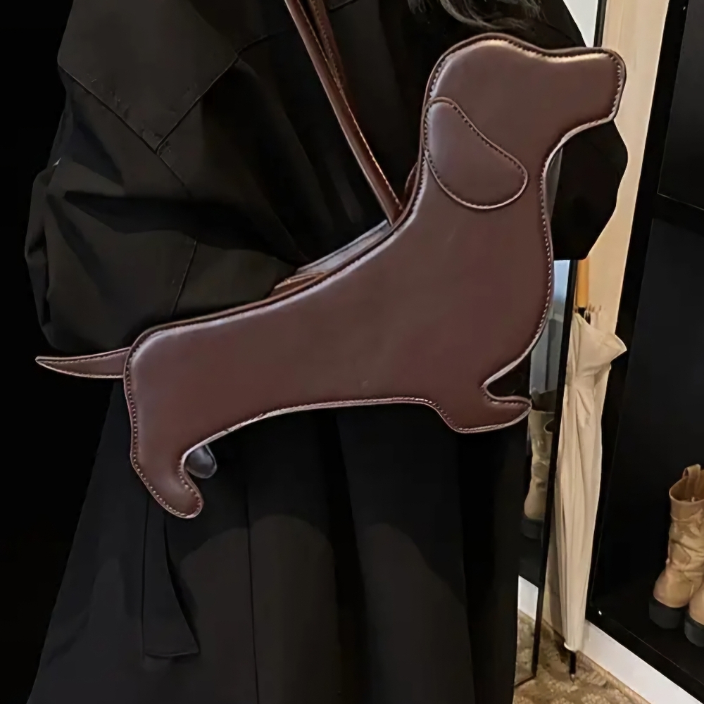 New brown dachshund handbag